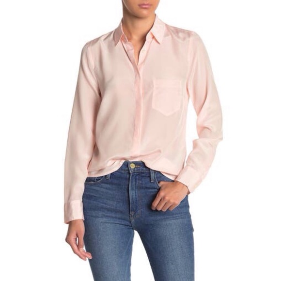 J. Crew Tops - J. Crew Silk Light Pink Button Up Shirt